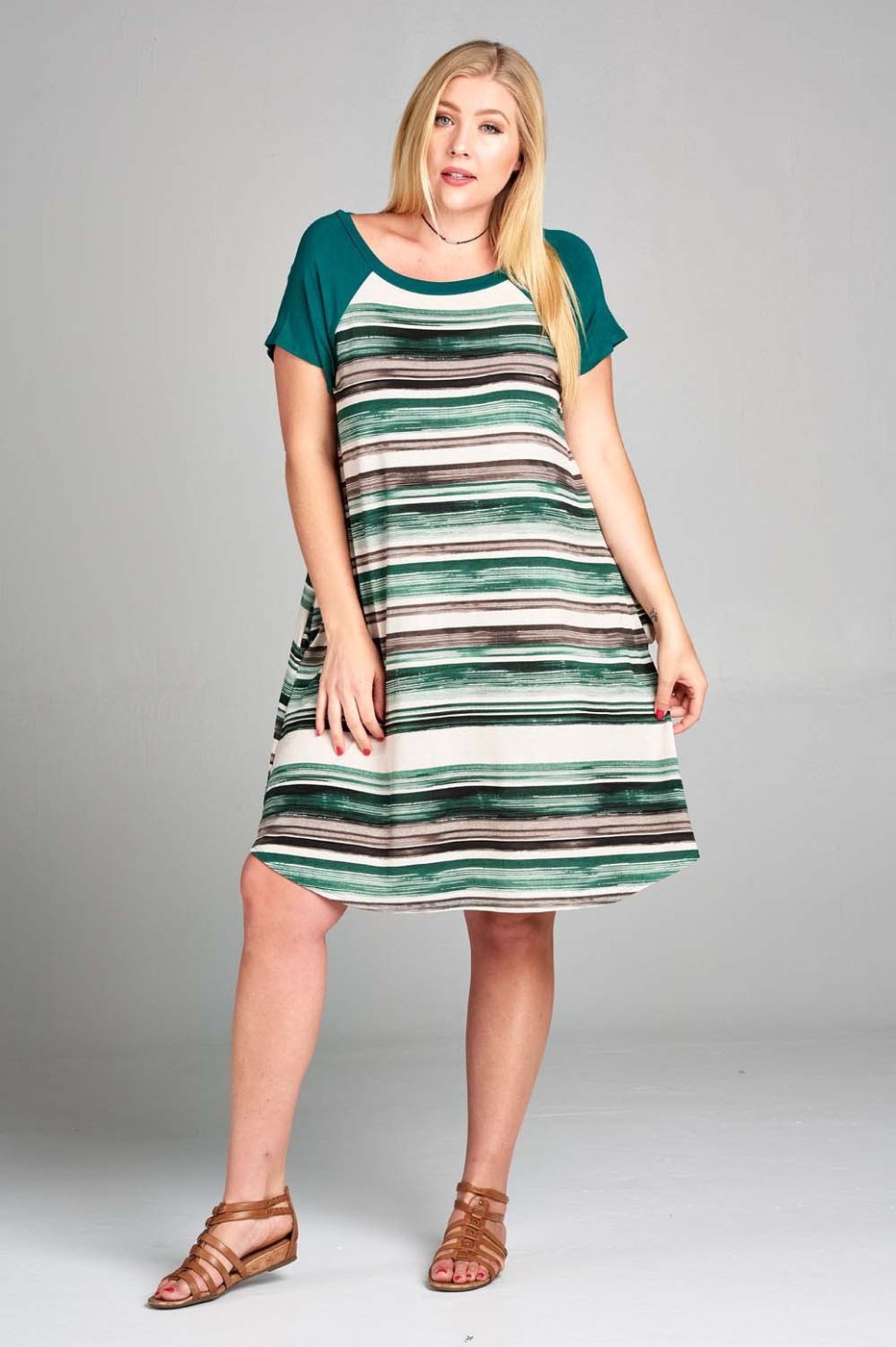 Ombre Colored Striped Tunic Dress