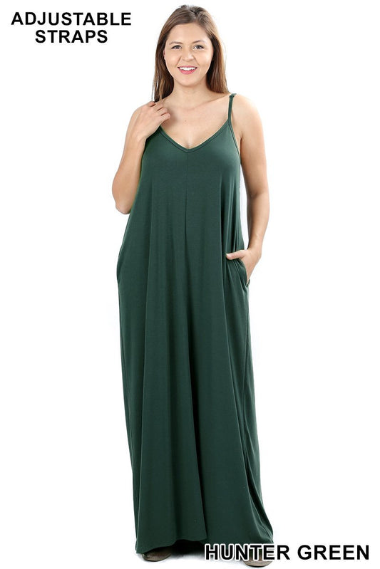 Hunter Green Long Breezy Dress