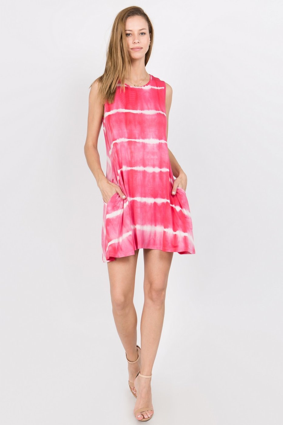 PINK Knit Tie Dye Dress