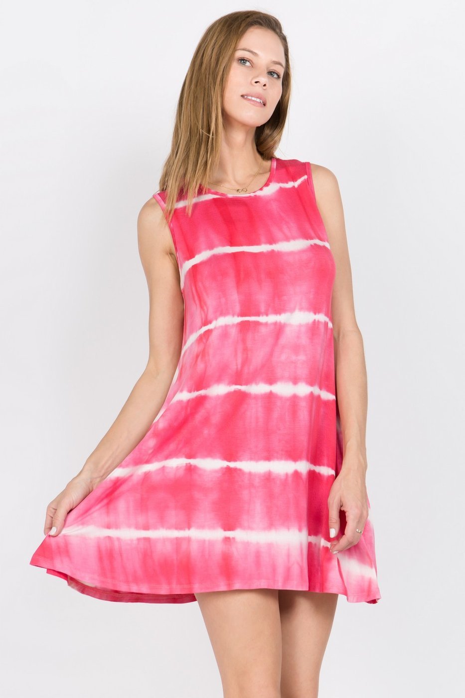 PINK Knit Tie Dye Dress