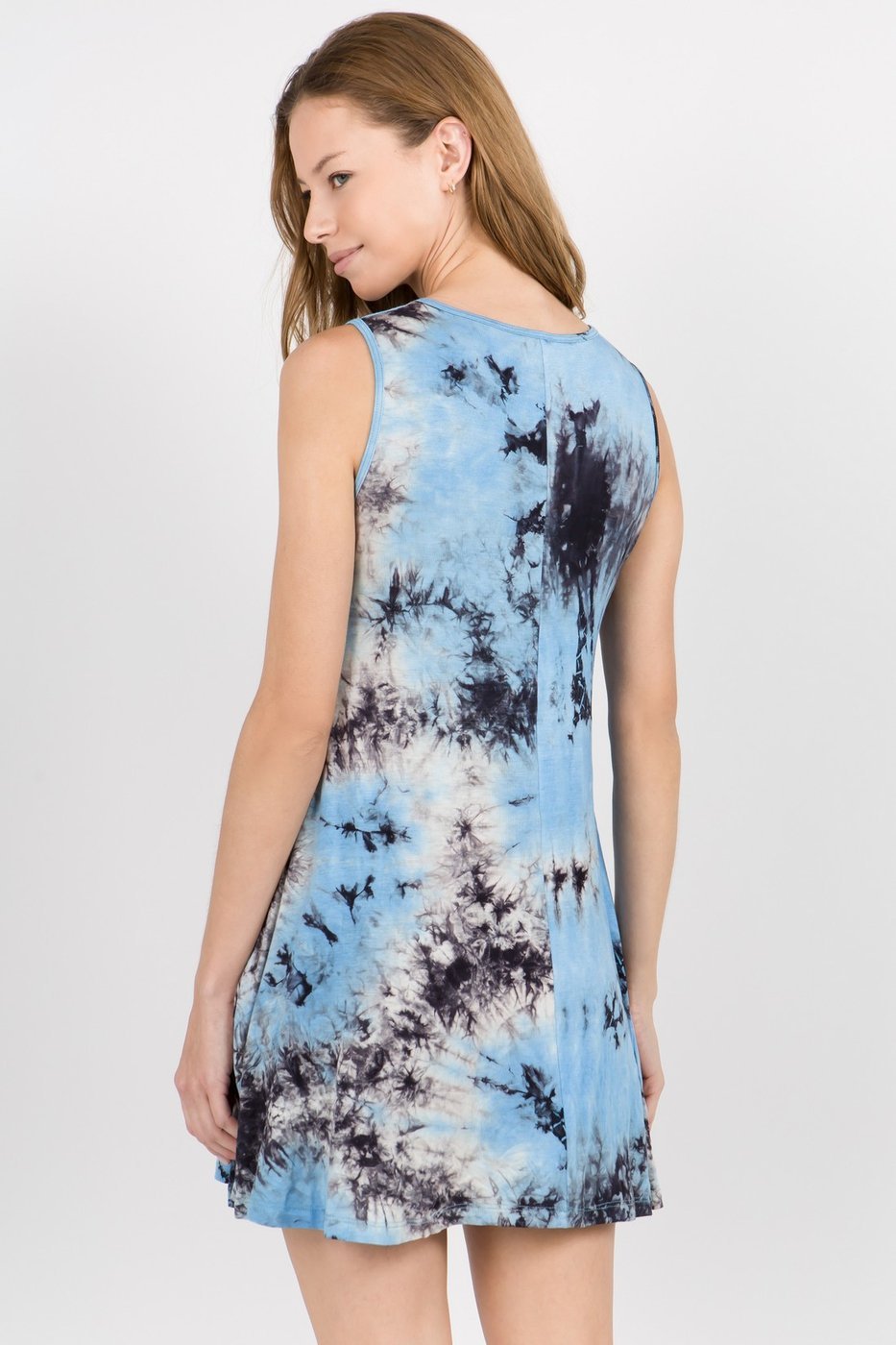 Tie Dye Swing Dress with Pocket